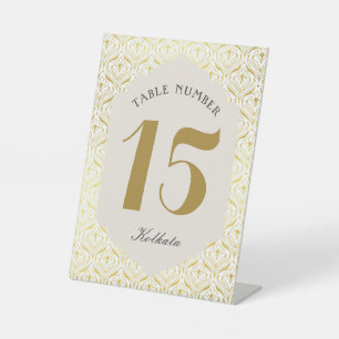 Art Deco Gold Tischnummer Sockelschild