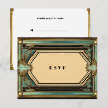 Art Deco Gold Türkis Schwarze Hochzeit