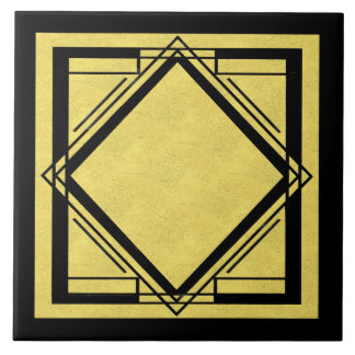 Art Deco Gold und Black Design 2 Fliese
