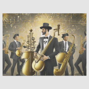 Art Deco Gold und Black Jazz Band Seidenpapier