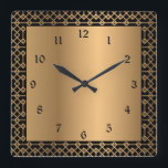 Art Deco Gold und Schwarz Verzauberung Quadratische Wanduhr<br><div class="desc">Art Deco Gold und schwarz Verzauberung Design für hervorragendes Zuhause-Wohnen.</div>