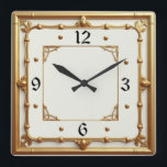 Art Deco Gold und Weiß Quadratische Wanduhr<br><div class="desc">Großartiges Uhrendesign. Du wirst es wie andere Liebe bekommen. Sie können dieses Design auch für andere Produkte verwenden,  die Sie mögen,  oder Ihren Text anpassen und hinzufügen. Folgen Sie mir für mehr. Vielen Dank. Ich wünsche Ihnen einen schönen Tag.</div>