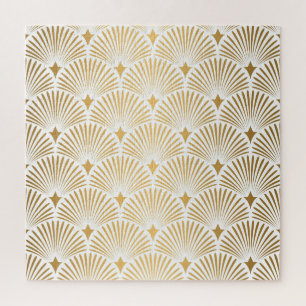 Art Déco: Gold-Weiß-Eleganz.