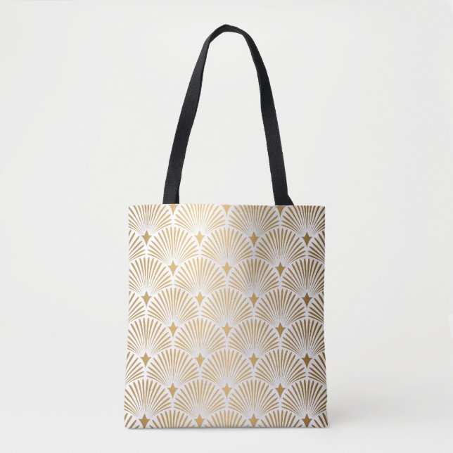 Art Déco: Gold-Weiß-Eleganz. Tasche (Vorderseite)