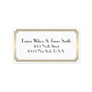 Art Deco Gold White Address Labels Adressaufkleber