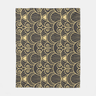 Art Deco: Golden geometrische Fliesen. Fleecedecke