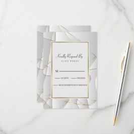 Art Deco Golden Lines RSVP Karte