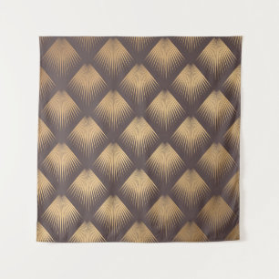 Art Deco Golden: Minimalistisch nahtlos Wandteppich