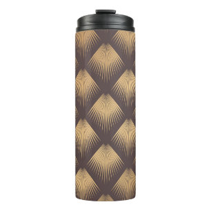 Art Deco Golden: Minimalistisches Nahtloses Muster Thermosbecher