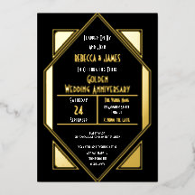 Art Deco Golden Wedding Anniversary Schwarzes Gold