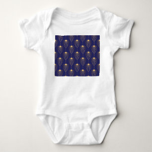 Art Deco goldene Blumen: elegant. Baby Strampler