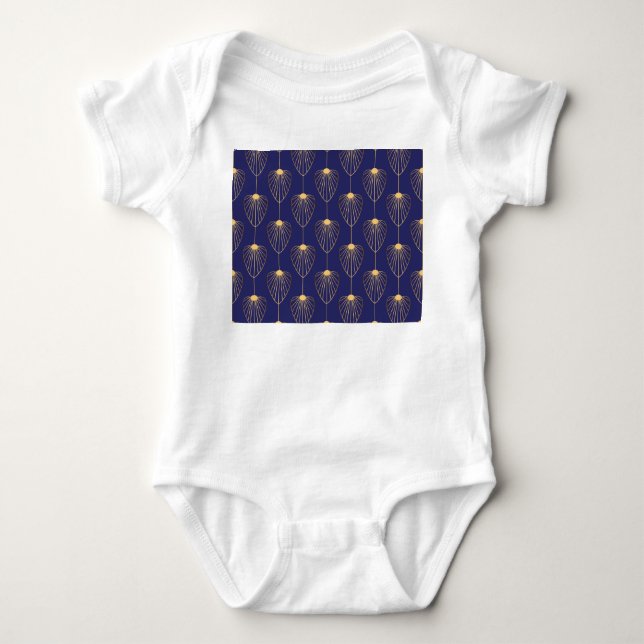 Art Deco goldene Blumen: elegant. Baby Strampler (Vorderseite)
