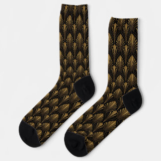 Art Deco Goldmuster — Elegante vintage geometrisch Socken