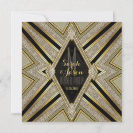 Art Deco Goldy Diamonds Abendessen Party Einladung