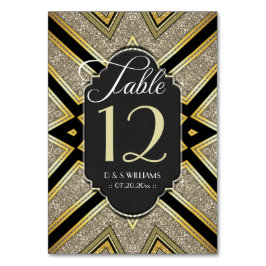Art Deco Goldy Wedding Tischnummer Cards