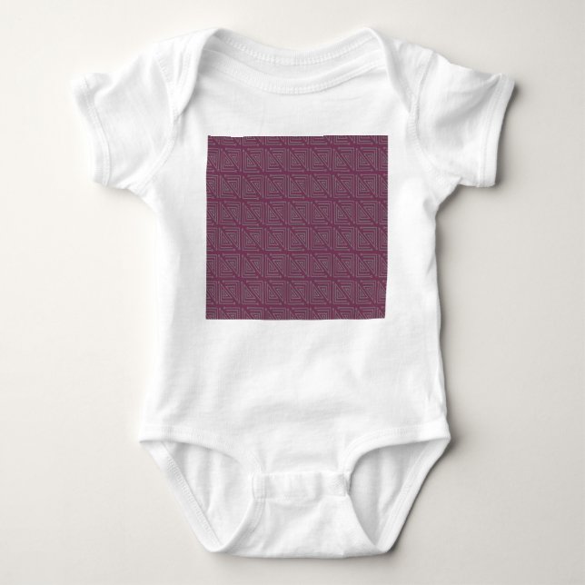 Art Deco Gray Mazes Baby Strampler (Vorderseite)