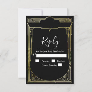 Art Deco Great Gatsby 1920er RSVP Karte