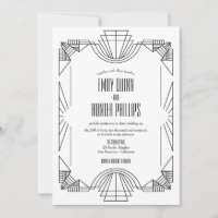 Art Deco Great Gatsby 1920's Wedding Einladung