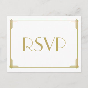 Art Deco Great Gatsby Hochzeit RSVP Postkarten