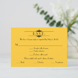 Art Deco Great Gatsby Reply Card RSVP Karte