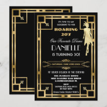 Art Deco Great Gatsby Roaring 20 s 30. Geburtstag