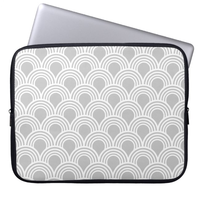 Art Deco Great Gatsby Style Mod Muschel Muster Laptopschutzhülle (Vorderseite)