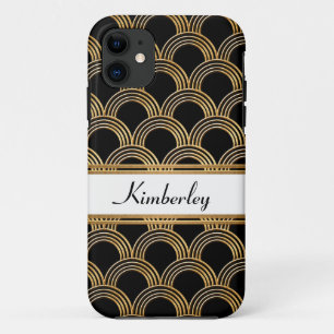 Art Deco Great Gatsby Style Muschel Imitate Gold iPhone 11 Hülle