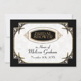 Art Deco Great Gatsby Style Typografie in Lace Gol Einladung
