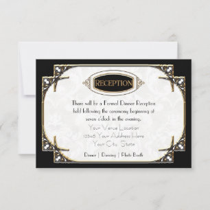 Art Deco Great Gatsby Style Typografie in Lace Gol Einladung