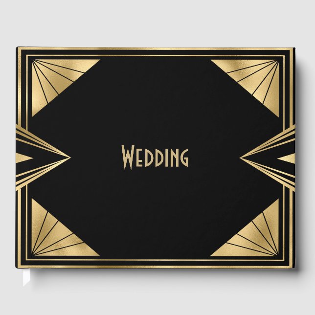 Art Deco Great Gatsby Wedding Gästebuch (Vorderseite)