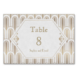 Art Deco Great Gatsby White Wedding Tischnummer