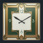 Art Deco Green Quadratische Wanduhr<br><div class="desc">Großartiges Uhrendesign. Du wirst es wie andere Liebe bekommen. Sie können dieses Design auch für andere Produkte verwenden,  die Sie mögen,  oder Ihren Text anpassen und hinzufügen. Folgen Sie mir für mehr. Vielen Dank. Ich wünsche Ihnen einen schönen Tag.</div>