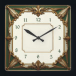 Art Deco Green Quadratische Wanduhr<br><div class="desc">Großartiges Uhrendesign. Du wirst es wie andere Liebe bekommen. Sie können dieses Design auch für andere Produkte verwenden,  die Sie mögen,  oder Ihren Text anpassen und hinzufügen. Folgen Sie mir für mehr. Vielen Dank. Ich wünsche Ihnen einen schönen Tag.</div>