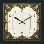 Art Deco Green Quadratische Wanduhr<br><div class="desc">Großartiges Uhrendesign. Du wirst es wie andere Liebe bekommen. Sie können dieses Design auch für andere Produkte verwenden,  die Sie mögen,  oder Ihren Text anpassen und hinzufügen. Folgen Sie mir für mehr. Vielen Dank. Ich wünsche Ihnen einen schönen Tag.</div>