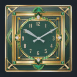 Art Deco Green Quadratische Wanduhr<br><div class="desc">Großartiges Uhrendesign. Du wirst es wie andere Liebe bekommen. Sie können dieses Design auch für andere Produkte verwenden, die Sie mögen, oder Ihren Text anpassen und hinzufügen. Folgen Sie mir für mehr. Vielen Dank. Ich wünsche Ihnen einen schönen Tag.</div>