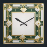 Art Deco Green Quadratische Wanduhr<br><div class="desc">Großartiges Uhrendesign. Du wirst es wie andere Liebe bekommen. Sie können dieses Design auch für andere Produkte verwenden,  die Sie mögen,  oder Ihren Text anpassen und hinzufügen. Folgen Sie mir für mehr. Vielen Dank. Ich wünsche Ihnen einen schönen Tag.</div>