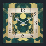 Art Deco Green Quadratische Wanduhr<br><div class="desc">Großartiges Uhrendesign. Du wirst es wie andere Liebe bekommen. Sie können dieses Design auch für andere Produkte verwenden,  die Sie mögen,  oder Ihren Text anpassen und hinzufügen. Folgen Sie mir für mehr. Danke. Ich habe einen schönen Tag.</div>