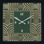 Art Deco Green Quadratische Wanduhr<br><div class="desc">Großartiges Uhrendesign. Du wirst es wie andere Liebe bekommen. Sie können dieses Design auch für andere Produkte verwenden,  die Sie mögen,  oder Ihren Text anpassen und hinzufügen. Folgen Sie mir für mehr. Vielen Dank. Ich wünsche Ihnen einen schönen Tag.</div>