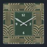Art Deco Green Quadratische Wanduhr<br><div class="desc">Großartiges Uhrendesign. Du wirst es wie andere Liebe bekommen. Sie können dieses Design auch für andere Produkte verwenden,  die Sie mögen,  oder Ihren Text anpassen und hinzufügen. Folgen Sie mir für mehr. Vielen Dank. Ich wünsche Ihnen einen schönen Tag.</div>
