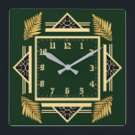 Art Deco Green Quadratische Wanduhr<br><div class="desc">Großartiges Uhrendesign. Du wirst es wie andere Liebe bekommen. Sie können dieses Design auch für andere Produkte verwenden,  die Sie mögen,  oder Ihren Text anpassen und hinzufügen. Folgen Sie mir für mehr. Vielen Dank. Ich wünsche Ihnen einen schönen Tag.</div>