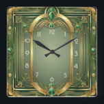 Art Deco Green Quadratische Wanduhr<br><div class="desc">Großartiges Uhrendesign. Du wirst es wie andere Liebe bekommen. Sie können dieses Design auch für andere Produkte verwenden,  die Sie mögen,  oder Ihren Text anpassen und hinzufügen. Folgen Sie mir für mehr. Vielen Dank. Ich wünsche Ihnen einen schönen Tag.</div>