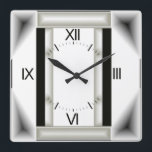 Art Deco grey Quadratische Wanduhr<br><div class="desc">Great design. You will love it like others. Be free to use this design for other product or to add your text. Follow me for more. Thank you. Have a nice day.</div>
