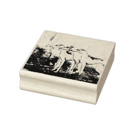 Art Deco Greyhounds Gummistempel