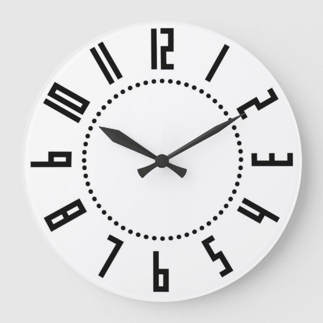 Art Déco große Uhr rund um die Wand (Vorderseite)