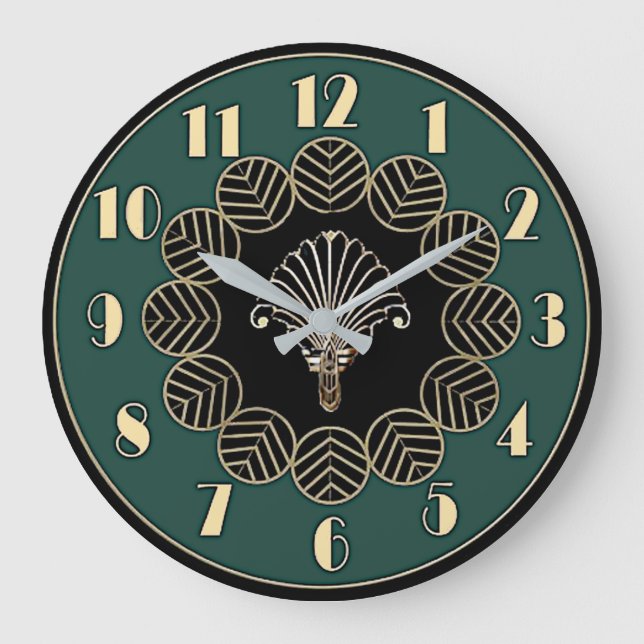 Art Deco Große Wanduhr (Vorderseite)