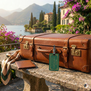 Art Deco Grün & Gold Personalisiertes VIP Lake Com Gepäckanhänger