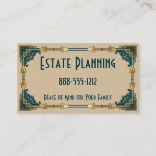 Art Deco Grün und Gold gerahmtes Professionell Visitenkarte