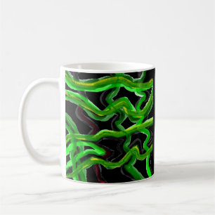Art Deco grüne Erde auf schwarz mit Motiv Kaffeetasse