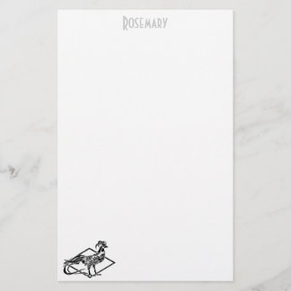 Art Deco Hahn Briefpapier personalisiert