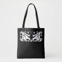 Art Deco Halloween Flying Bat Starry Night